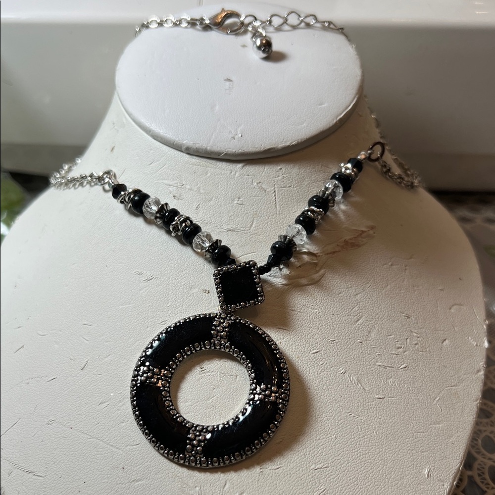 Black and silver necklace